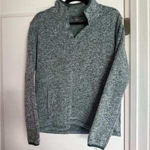 Eddie Bauer women's Heathered Gray Zip-Up Sweater
